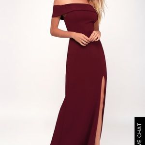 Burgundy Off The Shoulder Maxi Dress Lulus